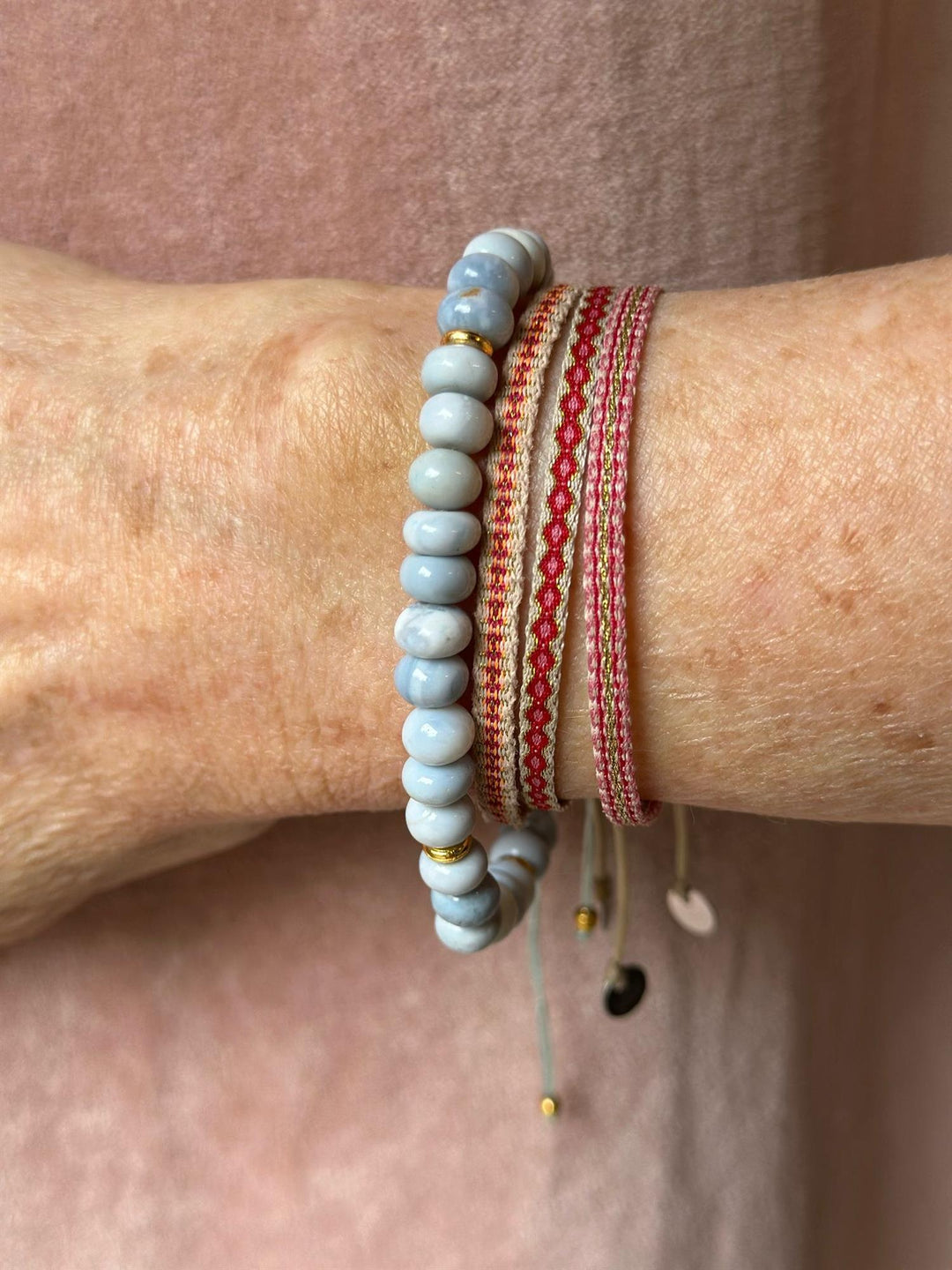 Opal armbånd light blue