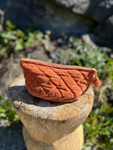 Sminkepung velur 15xH10 cm burnt orange