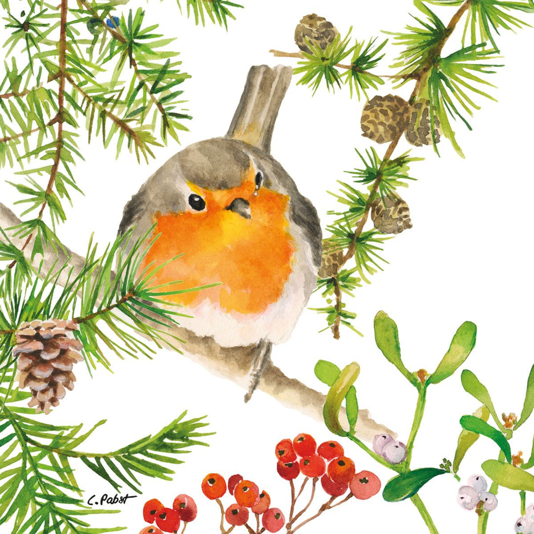 Papirserviett robin in tree