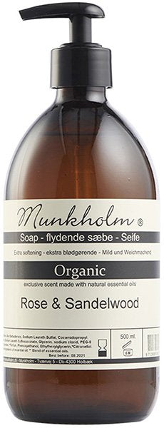 Økologisk flytende såpe 250 ml rose & sandalwood