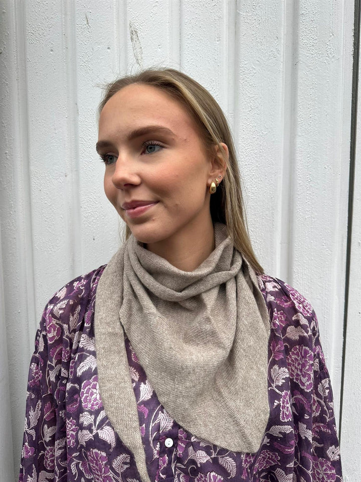 Skjerf trekant cashmere beige