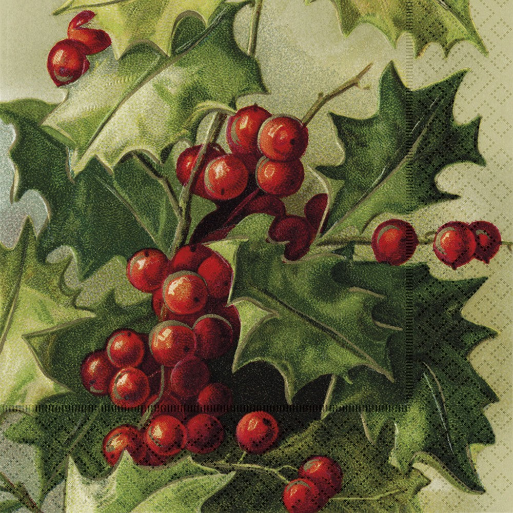 Papirserviett røde juleblomster