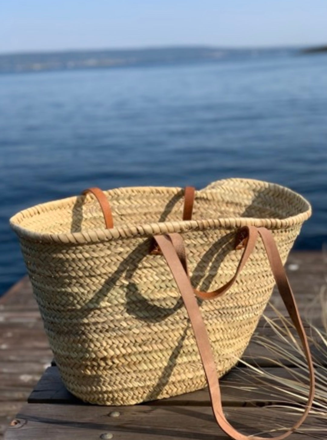 Stråbag med dobbel skinnhåndtak