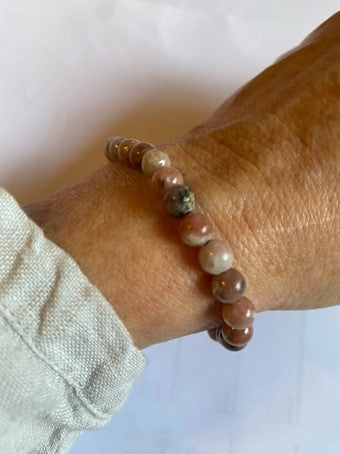 Armbånd agat i rosatoner