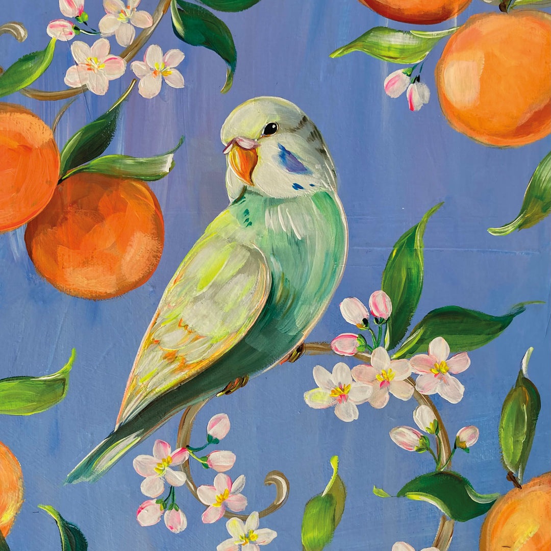 Papirserviett Perruches et oranges