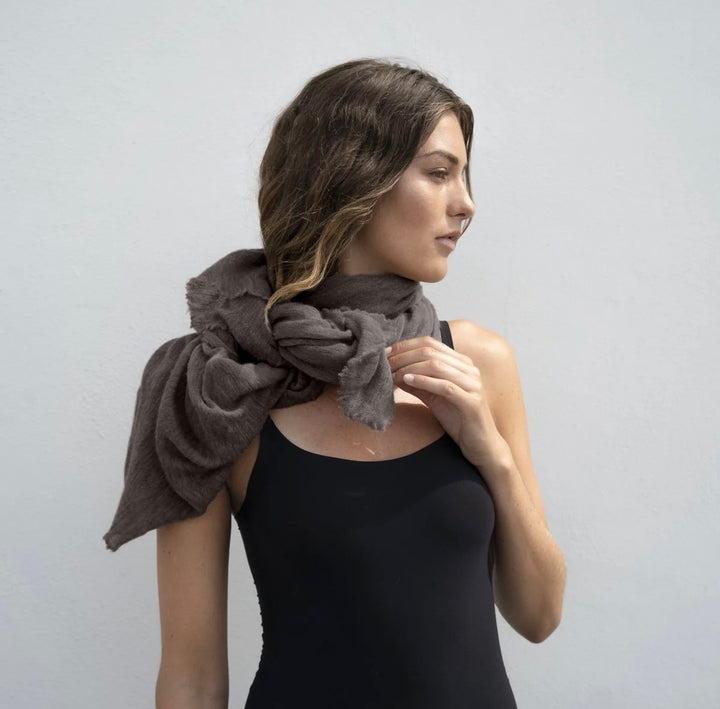 Cortina cashmere skjerf light brown