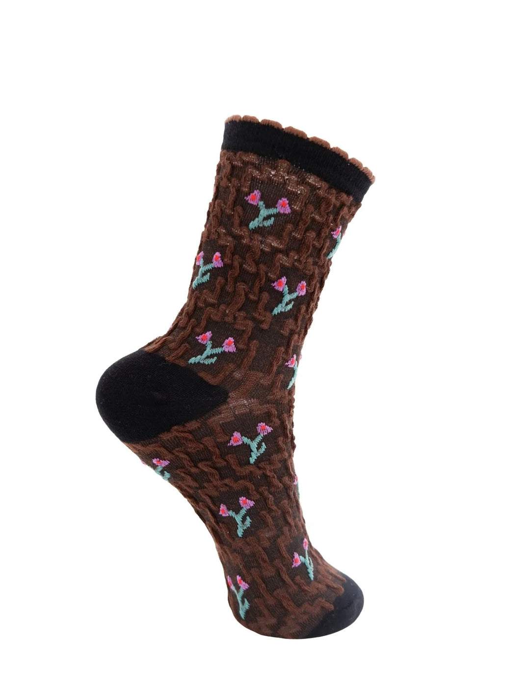 Bruna sokker flower coffe