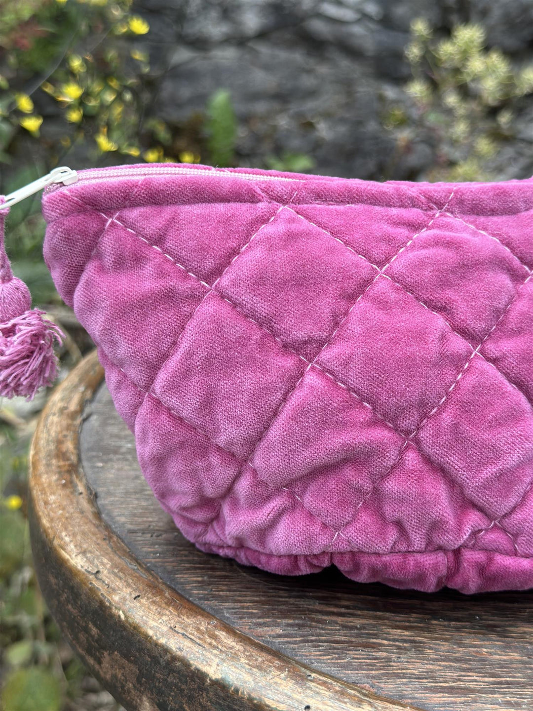 Sminkepung velur 15xH10 cm rosy pink