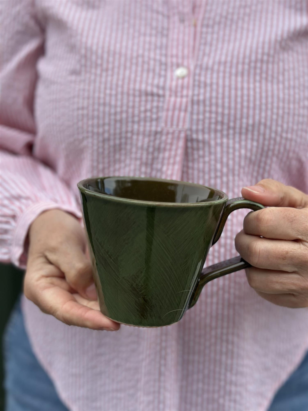 Veluto kaffe-/tekopp H 9,5 cm olive green