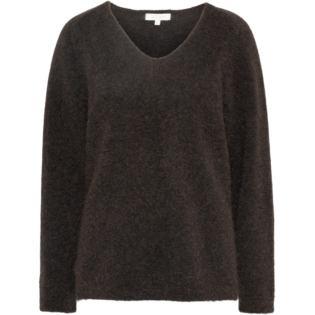 V-hals genser espresso