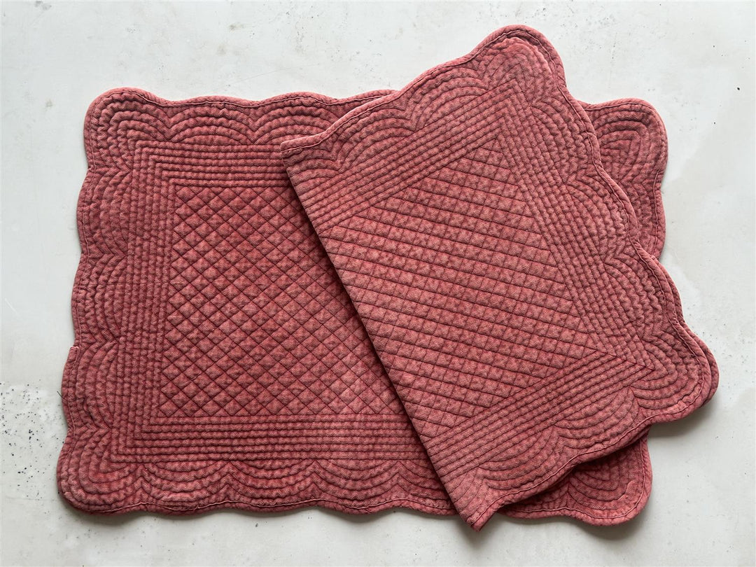 Spisebrikke avlang velur 35x50 cm Burgundy