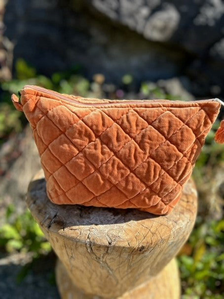 Toalettmappe velur Burnt orange