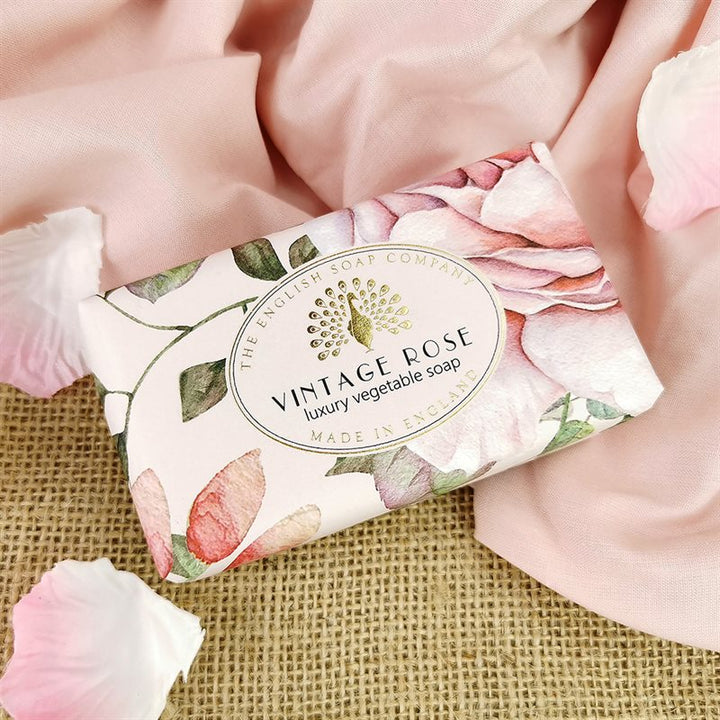 Vintage såpestykke 190g rose