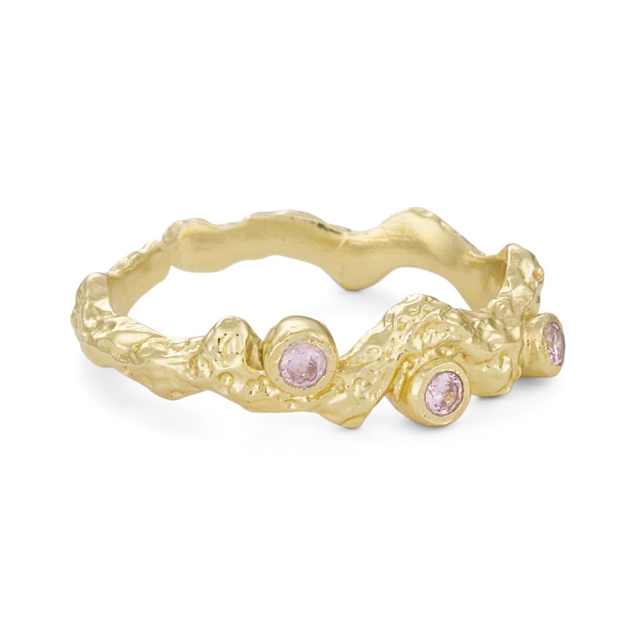 Noora ring baby pink zirkon forgylt