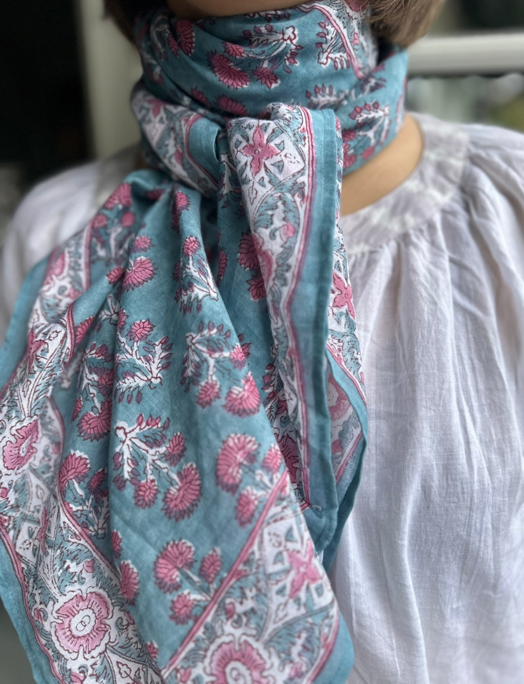 Cathrine skjerf sky blue