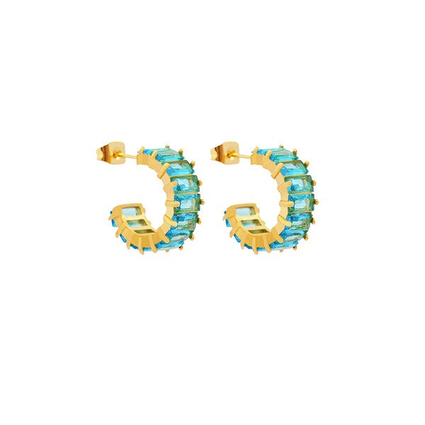 Haley crystal ørepynt turquoise