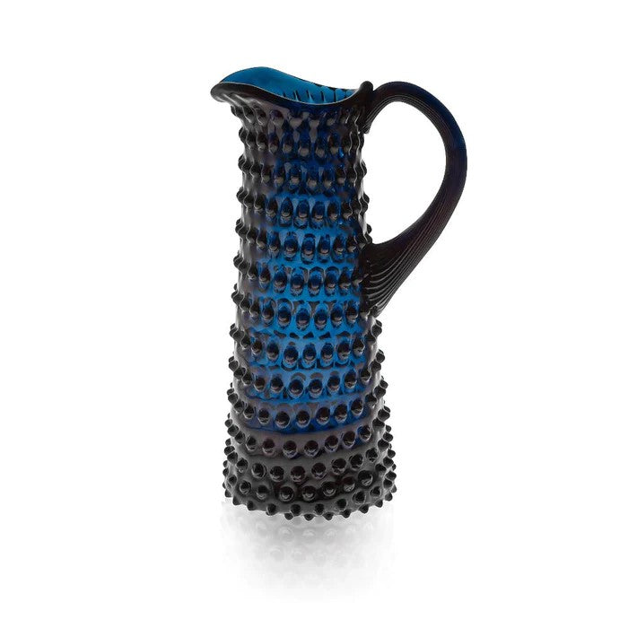 Hobnail tall jug royal blue