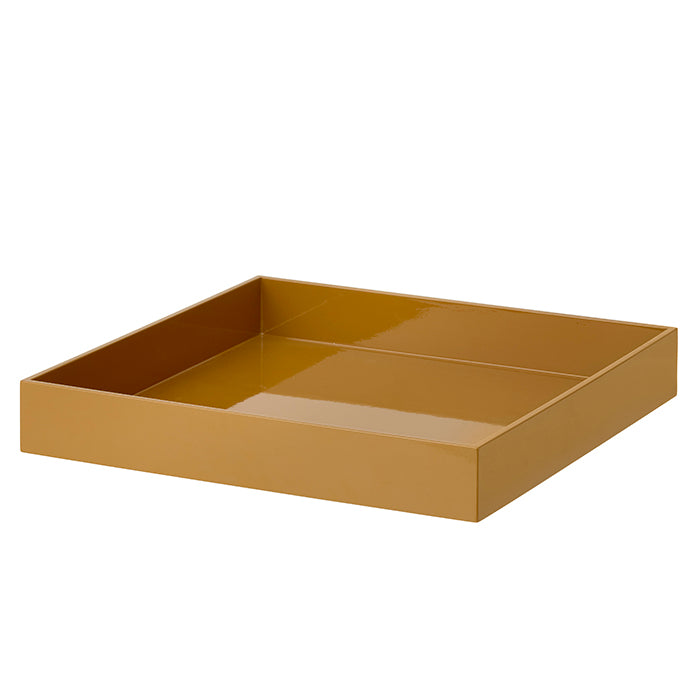 Laquer square tray 40 x 40 cm pecan