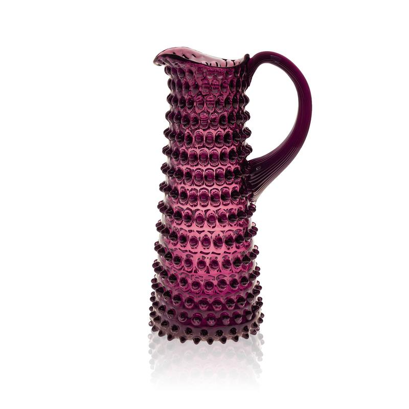 Hobnail tall jug violet