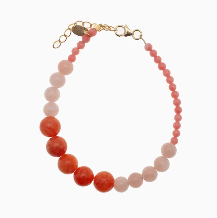 Armbånd Frida orange jadesten og korall
