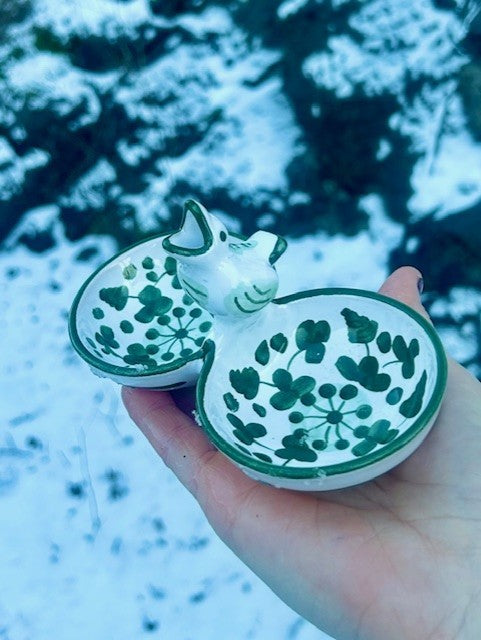 Olivenskål arabesco grønn