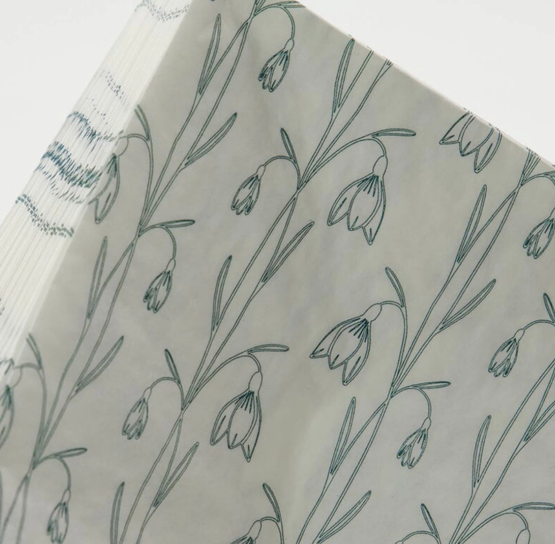 Papirserviett snowdrop hvit/grønn