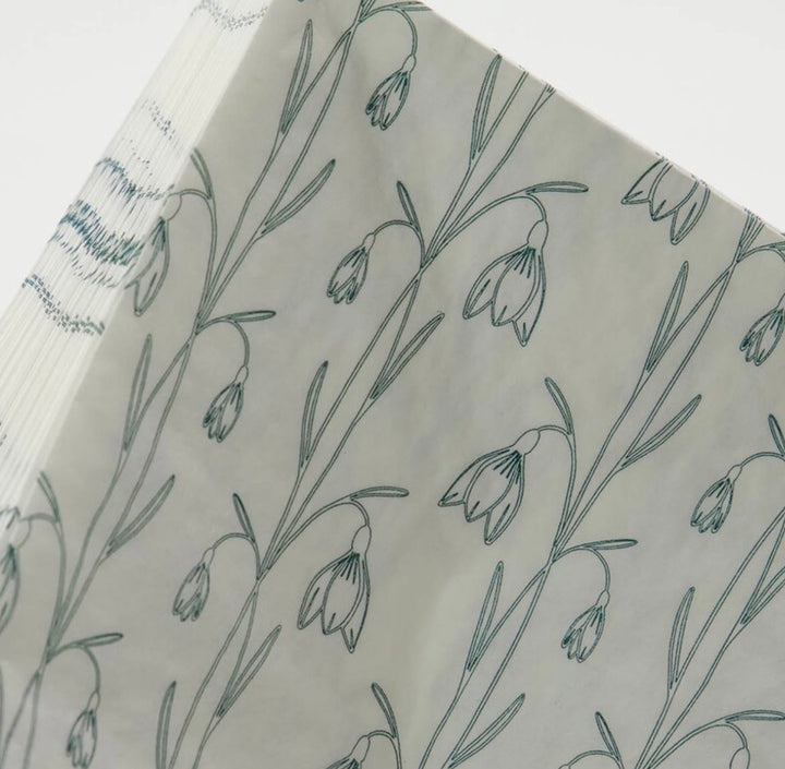 Papirserviett snowdrop hvit/grønn