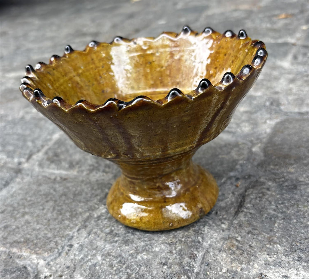 Tamegrout skål med stett Ø 15 cm gul
