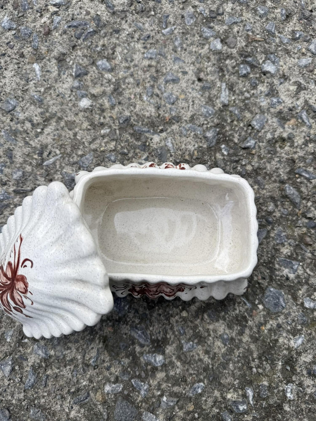 Vintage krukke med lokk H: 12 cm