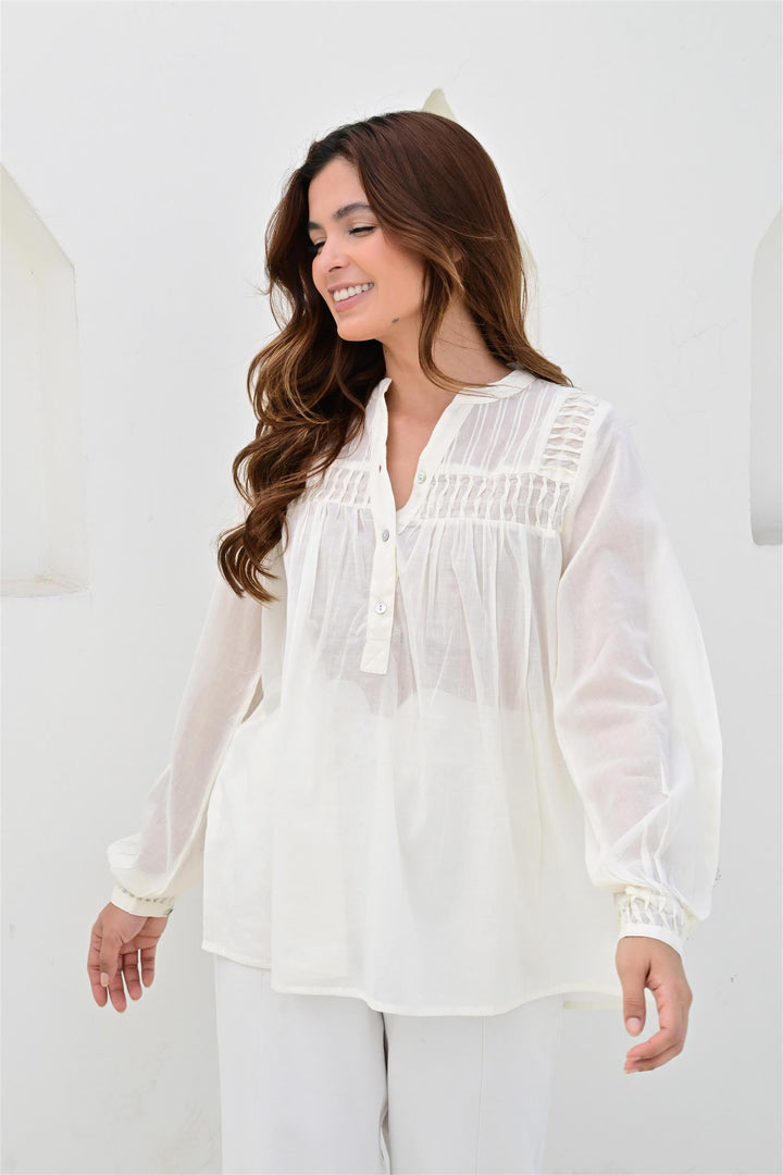 Provence bluse natural