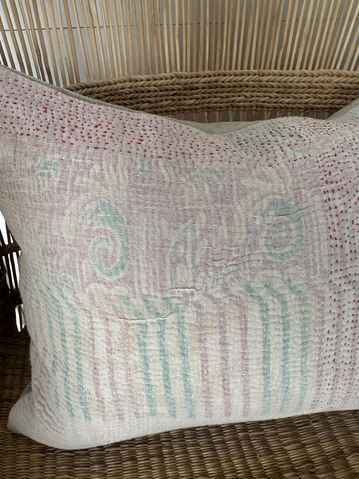 Putetrekk vintage kantha 30 x 40 cm Nr 75