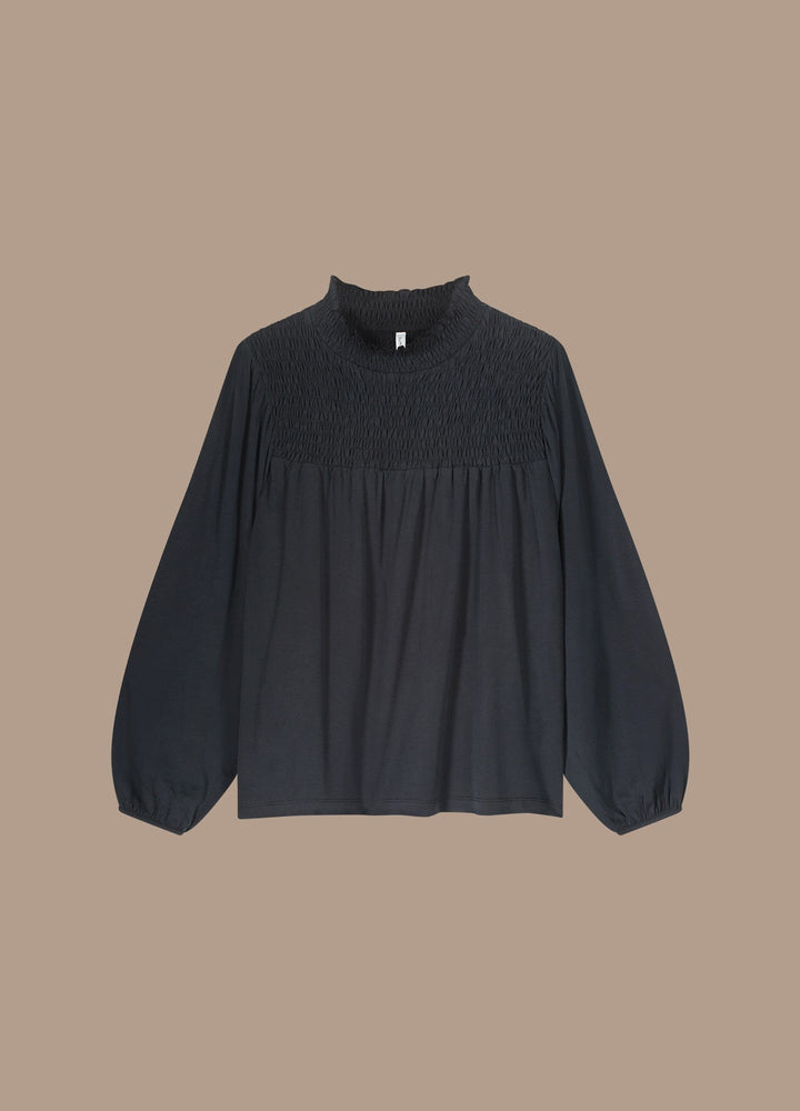 Mock neck bluse black