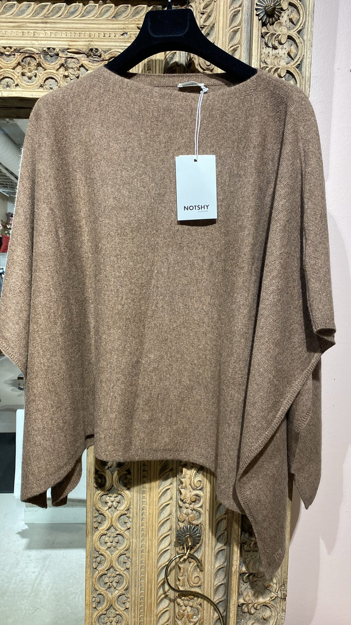 Pamina poncho 100% cashmere cafe au lait