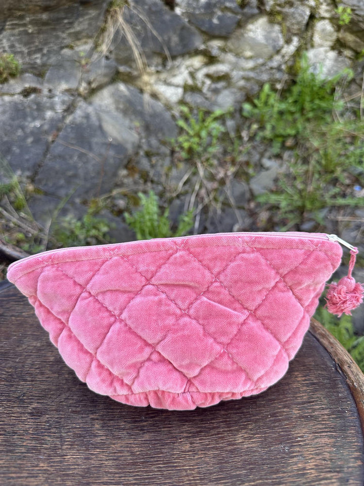Sminkepung velur 15xH10 cm coral