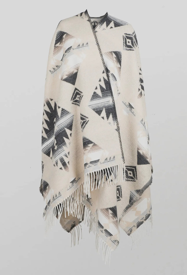 Poncho Cheyenne natur/sort