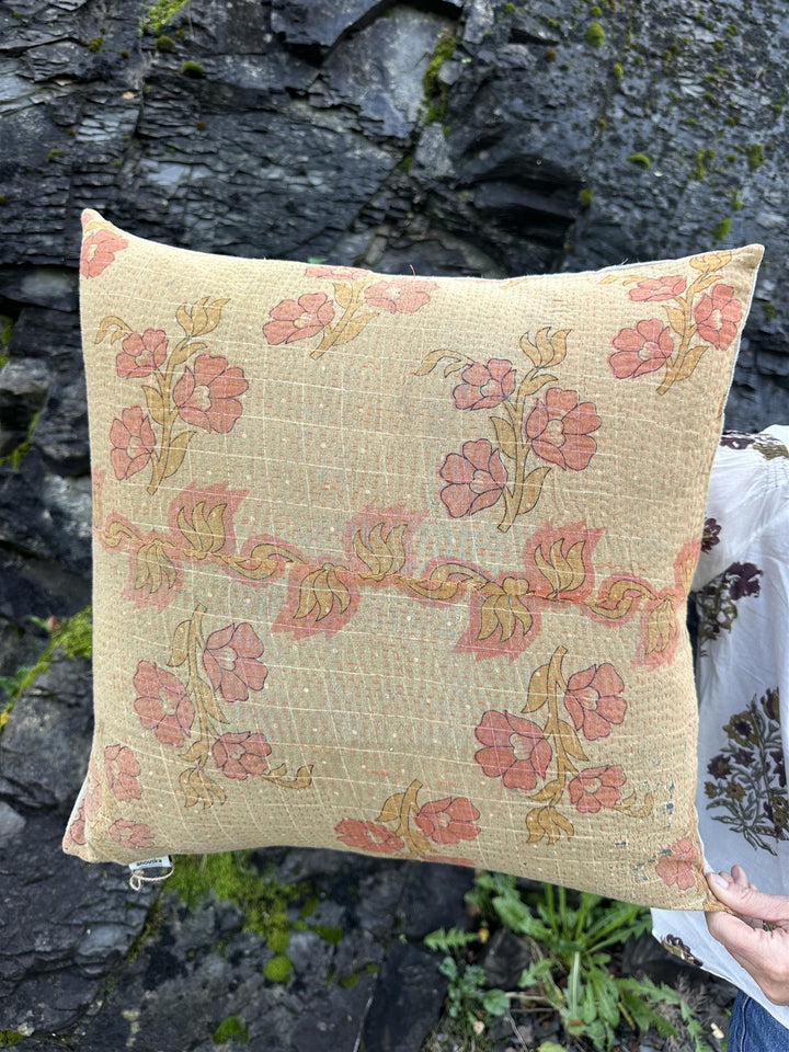 Putetrekk vintage kantha 50x50 cm Nr 94