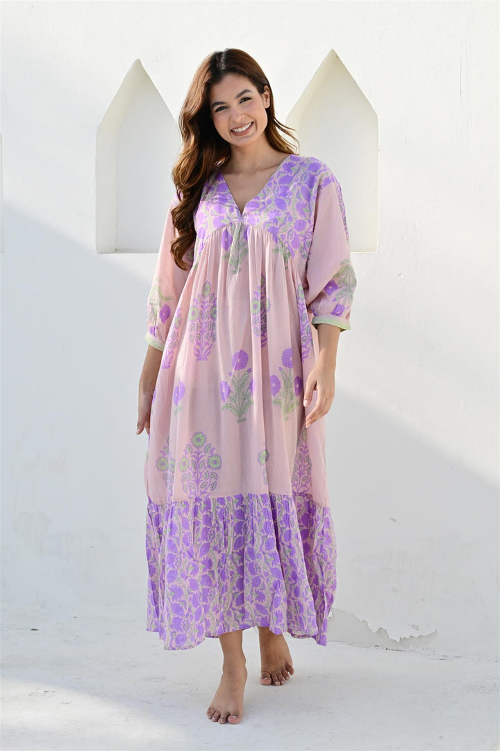 Antibes lang kjole powder pink