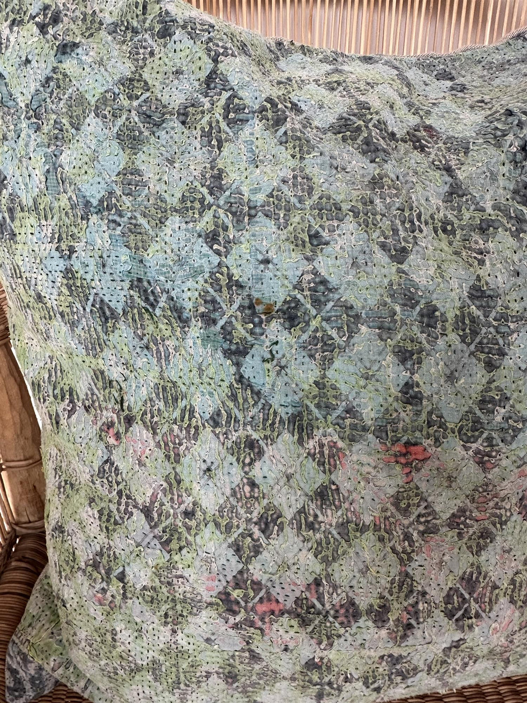 Putetrekk vintage kantha 50x50 cm Nr 108