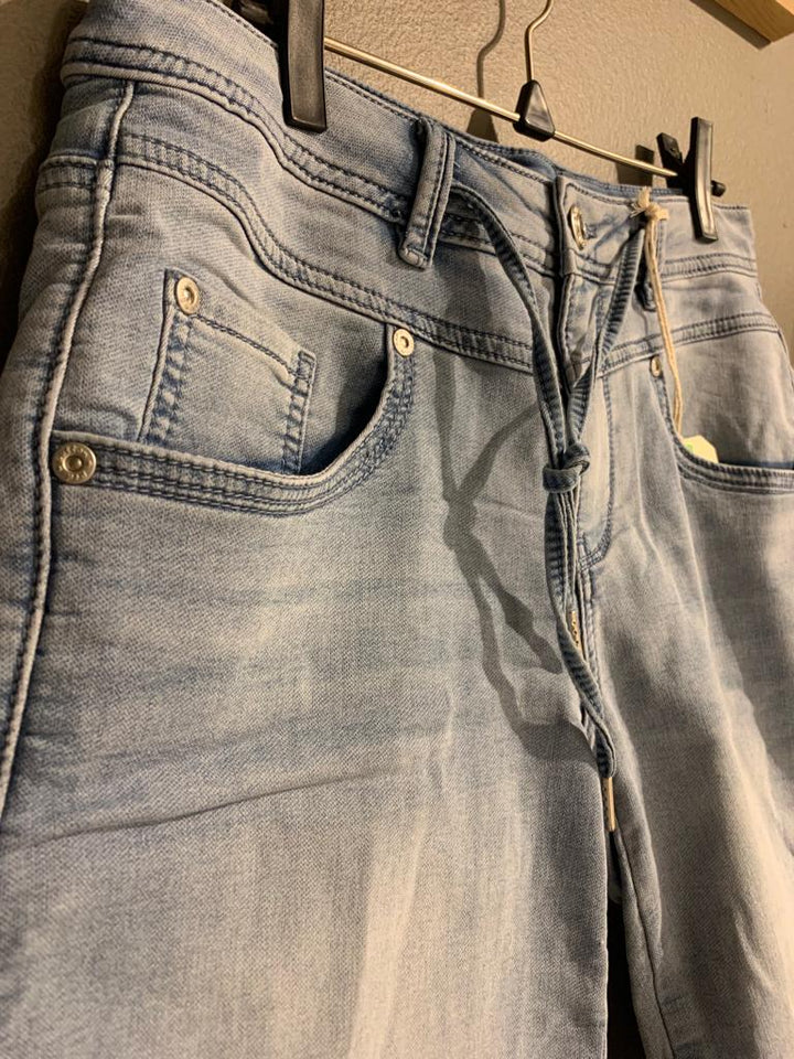 Relax shorts jog bleket jeansblå