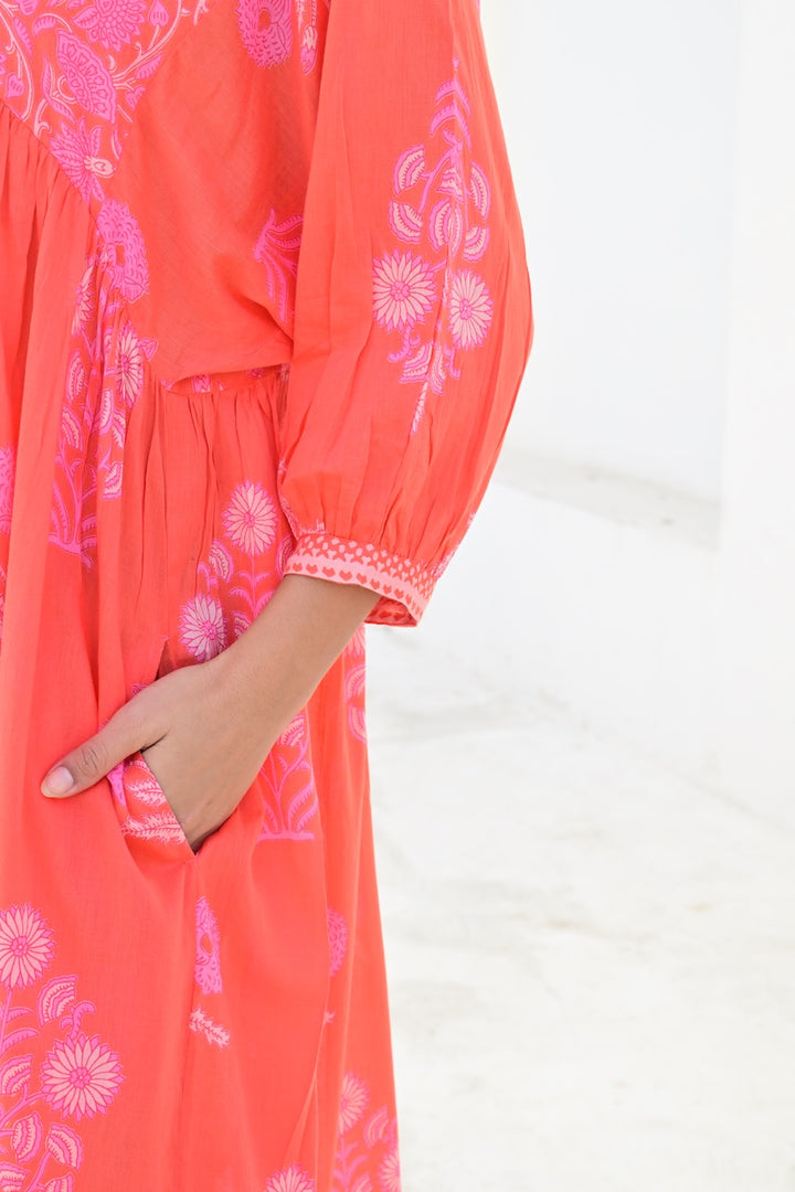 Antibes lang kjole orange
