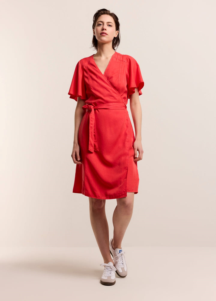 Omslagskjole butterfly sleeves poppy