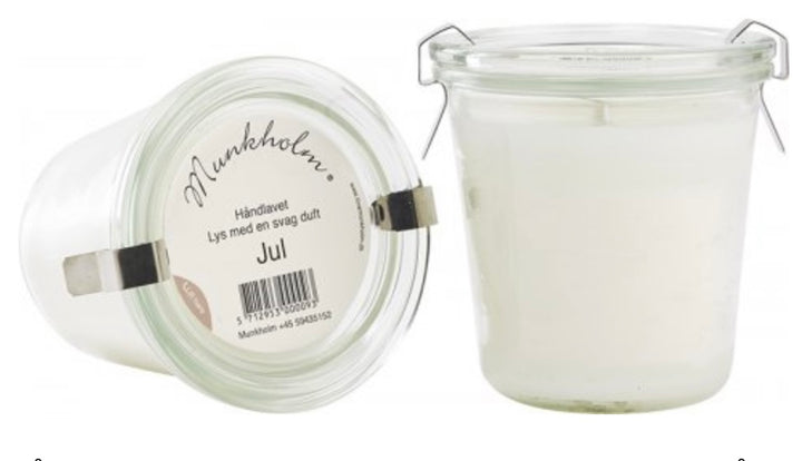 Duftlys i glass med duft av jul