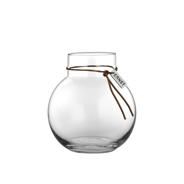 Glassvase rund H 14 cm