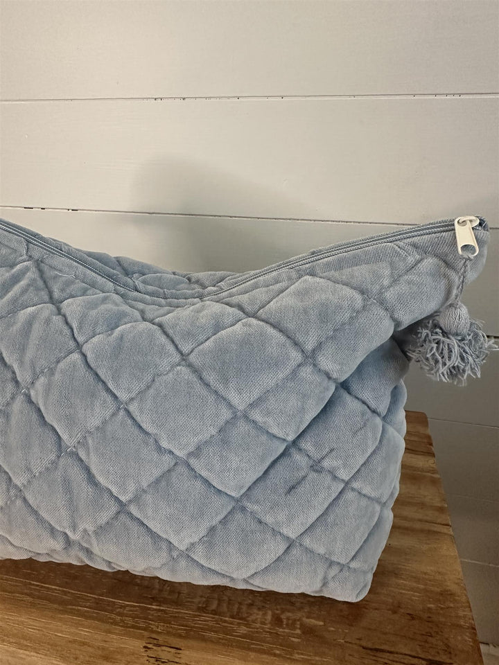 Toalettmappe velur jeans blue