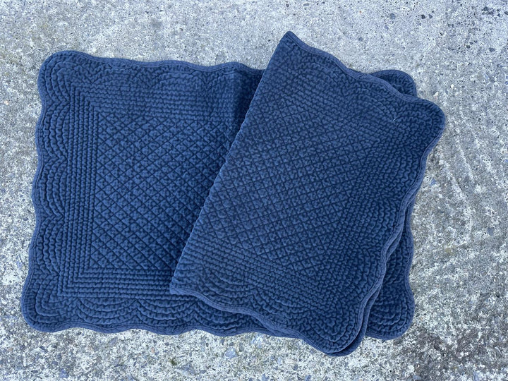 Spisebrikke avlang velur 35x50 cm indigo