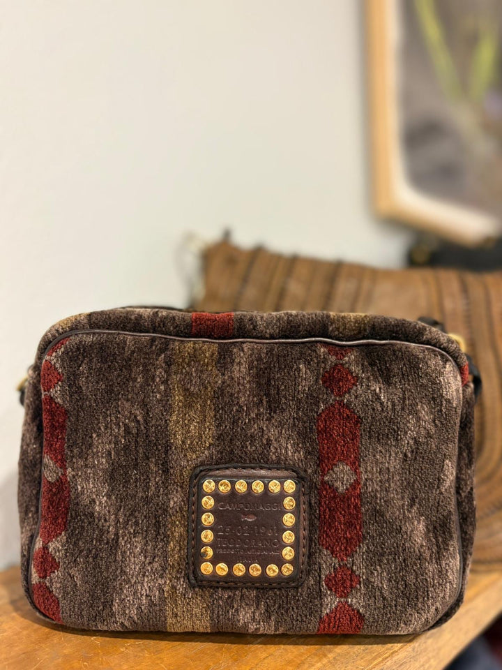 Fulvia veske stoff og skinn bordeaux/brown