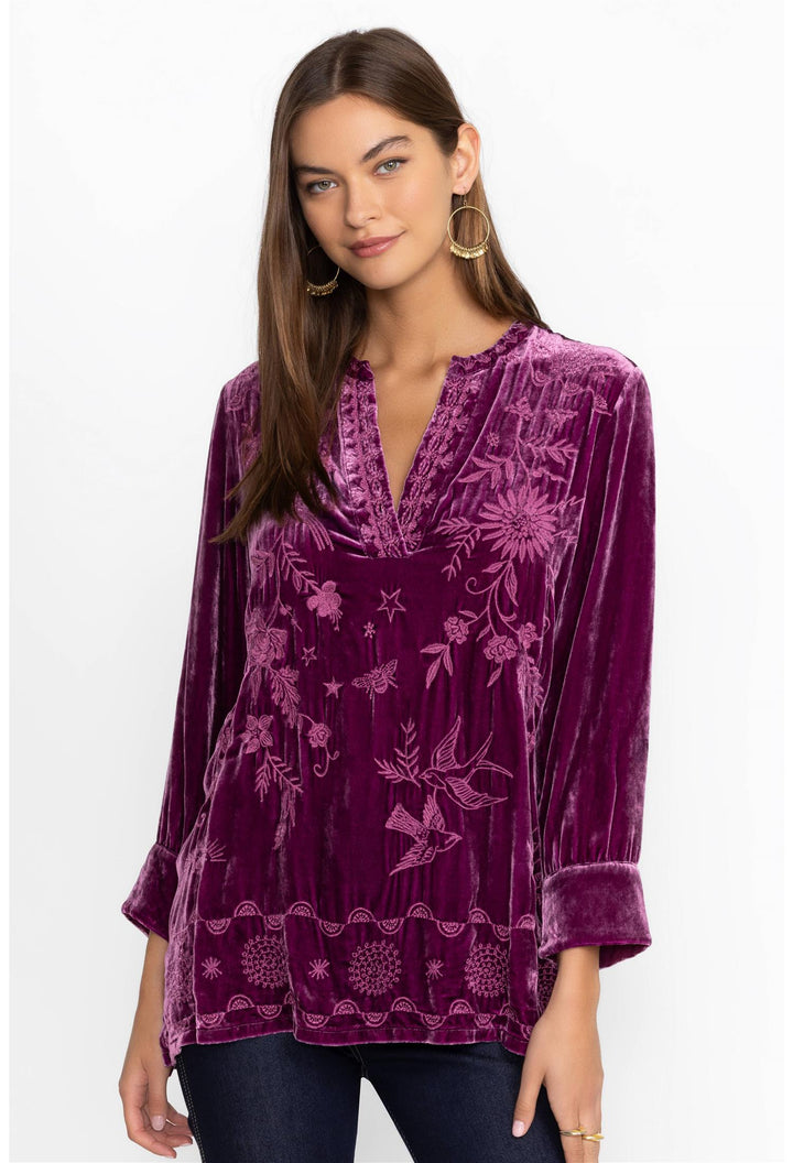 Henley tunika sugar plum