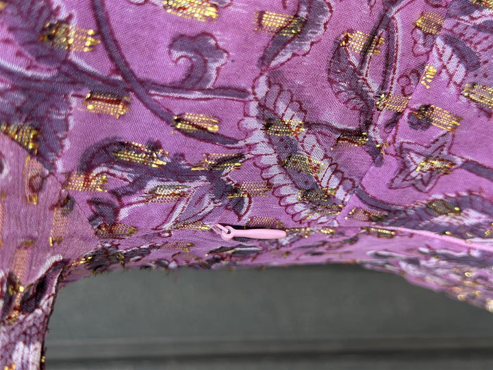 Lene lang kjole med lurex pink/purple