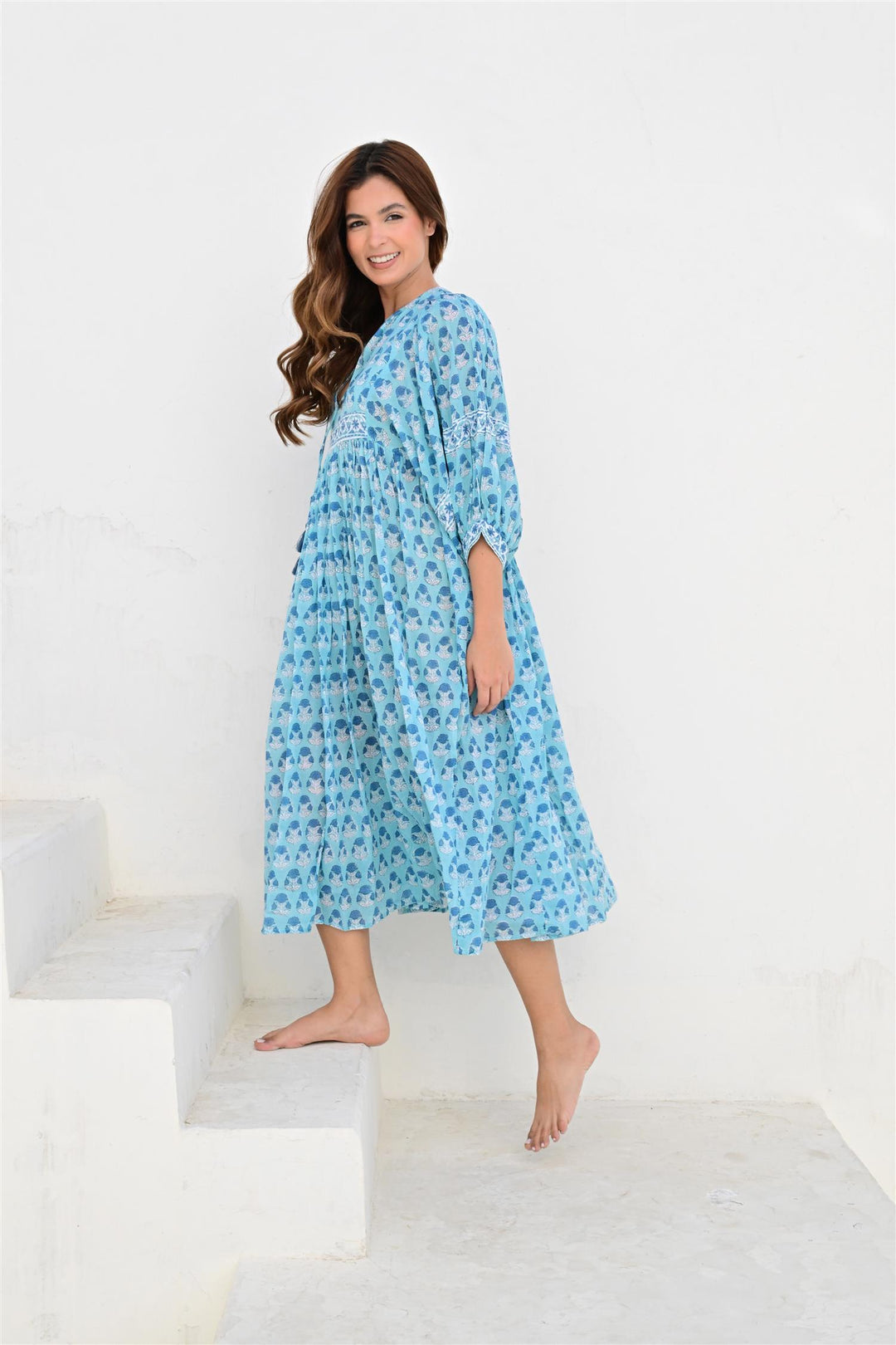 Menton kjole aqua