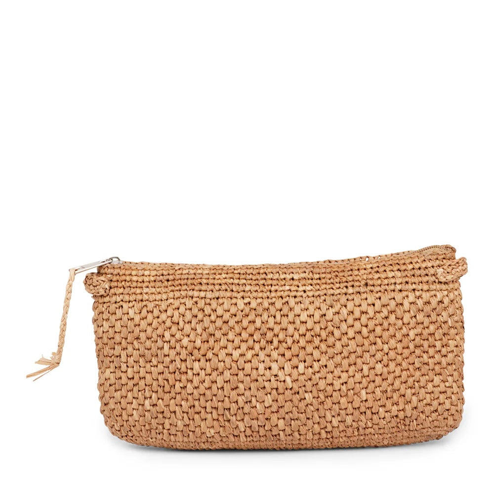 Meliso clutch raffia toasted nut